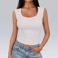 thumbnail image 2 of Tank Tops for Women Plain Ribbed Neck Slim Sleeveless Camisoles S 2XL, 2 of 6