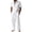 White, variant on LNZGNM Mens 2 Piece Cotton Linen Outfits Short Sleeve Button Down Breathable Shirts Loose Pants with Pockets Stylish Vacation Outfits,Khaki S