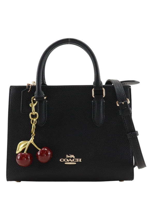 Pre-Owned Coach Maggie Small Tote Handbag 2-Way Shoulder Bag Cherry Blossom CY668 Leather Black...