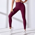 thumbnail image 6 of Mnuaqn Scrunch Workout Leggings for Women High Waisted Butt Lifting V Back Waist Seamless Gym Yoga Leggings Wine for Size XL, 6 of 7
