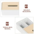thumbnail image 3 of KAKOWELY Caja de pañuelos en miniatura, miniporta pañuelos, accesorio para baño y dormitorio de casa de muñecas, 3 of 4