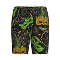 thumbnail image 4 of Wukai Carnival Mardi Gras3 Men’s Short Pajama Pants With Pockets Soft Sleep Pj Shorts for Men-, 4 of 6