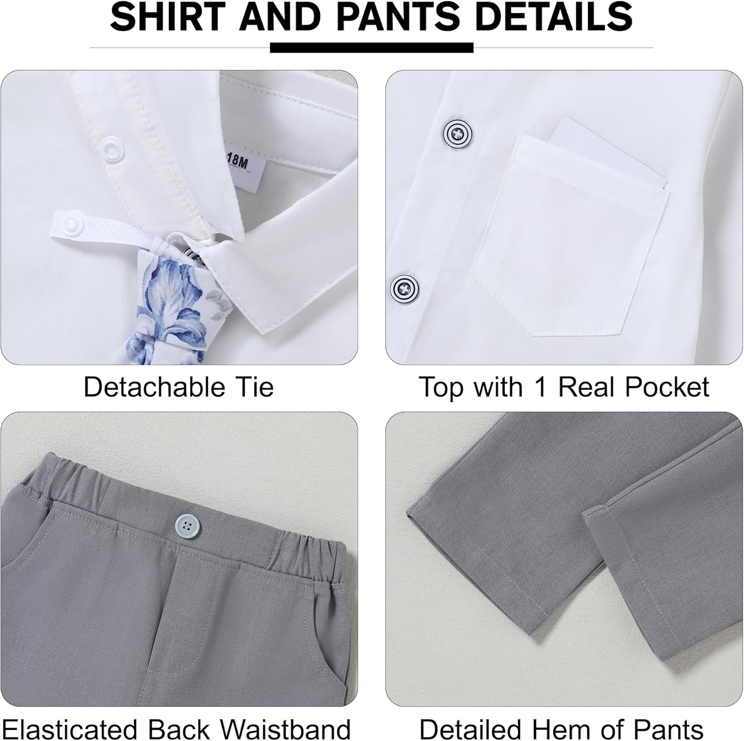 SANMIO Toddler Boy Suit Baby Boy Church Clothes Formal Dress Baptism Outfit Sets Shirt+Tie+Vest+Pants Kids Tuxedo 1-5T Boys Wedding Clothes