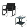 thumbnail image 4 of Patiojoy Ensemble de 3 Pcs pour Patio en Rotin Osier Chaise Table Mobilier en Rotin Osier Noir, 4 of 8