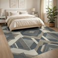 thumbnail image 3 of ODIKA 8'x10' Washable Area Rug Durable, Non-Slip Entry Grey Neutral Interlocking Angular Motif Contemporary Entryway for Living Room, Under Sectional, Family, 3 of 7