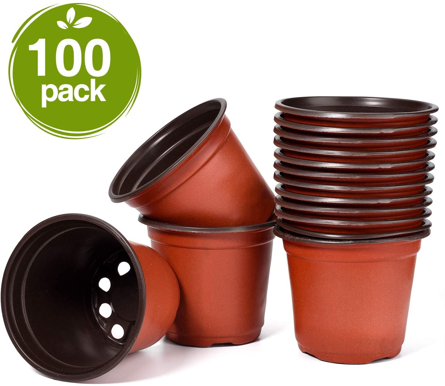 Plastic Planting Pots Seed Starter Grow Nursery Flower Herb Plant 100Pack 4 Inch 
