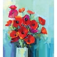 thumbnail image 3 of Impressionist Duvet Cover Set, Floral Painting with Colorful Bouquet of Poppy Flowers in Vase, Decorative 3 Piece Bedding Set with 2 Pillow Shams, King Size, Red Teal, by Ambesonne, 3 of 3
