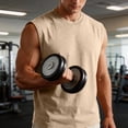 thumbnail image 6 of Domuza Sleeveless Shirts for Men Cotton Workout Tank Tops Muscle Cut Off Shirt Summer Beach Casual Oversized Washed Tee Khaki M, 6 of 6