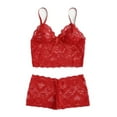 thumbnail image 2 of LSLJS Ensemble de Pyjama en Dentelle pour Femmes avec Short Lingerie 2 Pcs sous-Vêtements Vêtements de Nuit, Robes de Nuit Aguichant pour Femme, 2 of 4