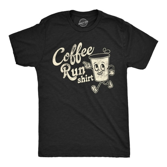 Mens Funny T Shirts Coffee Run Shirt Sarcastic Caffeine Lovers Graphic Novelty Tee for Men Graphic Tees