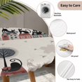 thumbnail image 3 of Black Cat Round Tablecloth for 55-60 Inch Tables, Fitted Table Cover with Elastic Edge, Cartoon Modern Art Waterproof Outdoor Table Cloth Protector for Patio Garden Dinner Picnic, 3 of 9