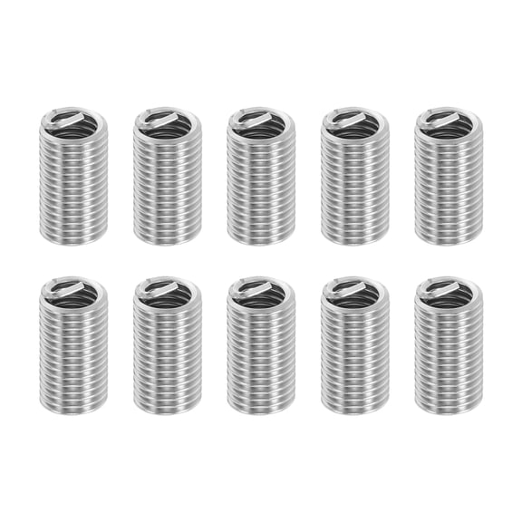 Uxcell Wire Thread Inserts 5/16-18 UNC 3D 23.7mm, 10Pcs 304 Stainless Steel Helical Coiled Wire Screw Threaded Sleeve Sheath for Mechanical Equipment Automotive Repairs