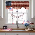 thumbnail image 3 of Independence Day Tie Up Valances Curtain, Adjustable Kitchen Wooden Abstract American Flag Valances for Windows Decor, Rod Pocket Short Curtains Set for Bedroom/Bathroom, 42"x18", 3 of 9