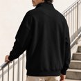 thumbnail image 6 of Gytharion Men's Mock Neck Sweatshirts Snap Button Ribbed Hem Solid Color Classic Pullovers Fall Warm Cozy Pullover Tops, 6 of 8