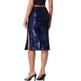 thumbnail image 3 of INSPIRE CHIC Women's Skirt Glitter Sequin Side Split High Waist Party Club Midi Pencil Skirt S Dark Blue, 3 of 6