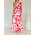 thumbnail image 3 of Vestido largo ZESICA 2025 con estampado floral bohemio de un solo hombro para mujer, 3 of 7