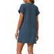 thumbnail image 3 of INSPIRE CHIC Vestido de Noche para Mujeres con Mangas Cortas y Cuello Redondo, Suave Vestido de Noche con Bolsillos S Azul, 3 of 5