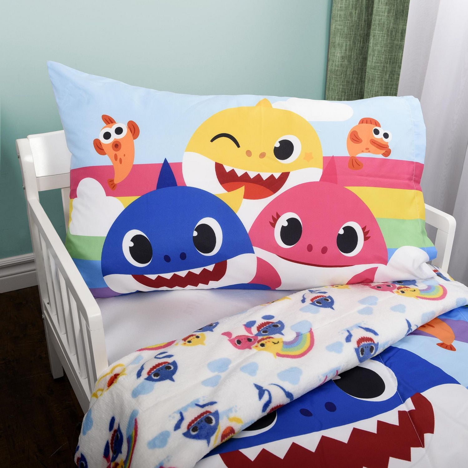 Baby Shark 2 Piece Toddler Bedding Set including Comforter and Pillowcase