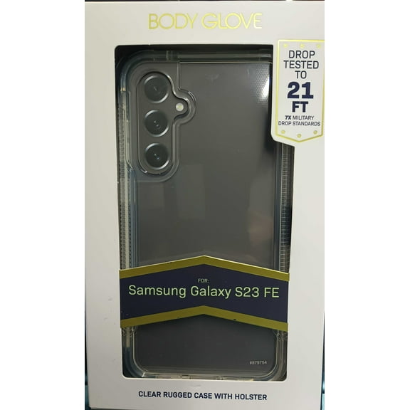 Body Glove Rugged Case and Holster For Samsung Galaxy S23 FE-Clear