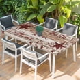 thumbnail image 2 of Vintage Farmhouse Table Cloths for 3 Foot Rectangle Tables, Brown Country Star Berries Wooden Grain Patio Waterproof Elastic Fitted Tablecloths, Washable Rectangular Table Cover for Camping, 2 of 8