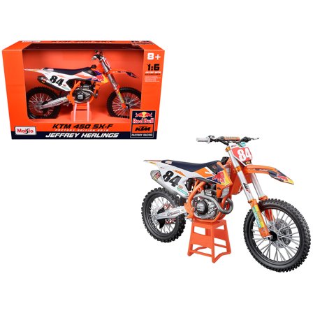 KTM 450 SX-F #84 Jeffrey Herlings "Red Bull KTM Factory Racing" (2018) 1/6 Diecast Motorcycle Model by Maisto