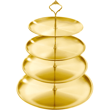Cake Stand  4-Tier Stainless Steel Cupcake Stand Cupcake Tower Cupcake Holder for Cocktail Party  Weddings ，Gold