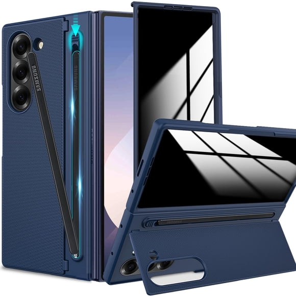 Funda YQODSZ para Samsung Galaxy Z Fold 6 con soporte para bolígrafos, color azul