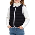 thumbnail image 5 of YUANxueke Kids Packable Lightweight Puffer Vest Quilted Padded Sleeveless Jacket Zip Up Fashion Warm Outwear Coat, 5 of 7