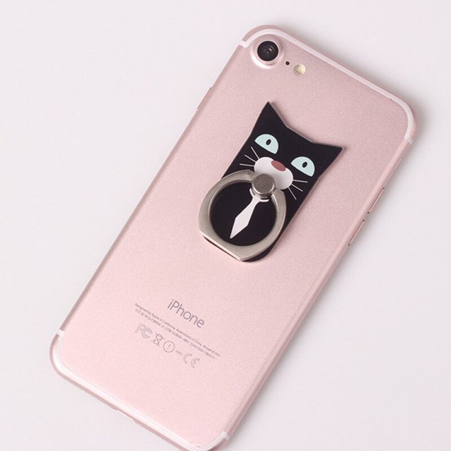Anillo de cabeza de gato de dibujos animados personalizado, soporte de hebilla, anillo acrílico adhesivo, soporte para teléfono móvil zhangmengya LED