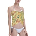thumbnail image 4 of Bingfone Floral with Butterflies Women's Sarong Swimsuit Cover Ups Bathing Suit Coverups Chiffon Beach Wrap Skirts, 4 of 7