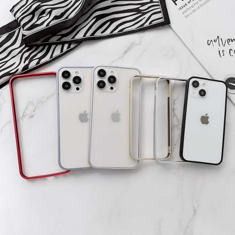 ELEHOLD for iPhone 13 mini Metal Bumper Case, Frosting Matte Metal