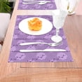 thumbnail image 5 of YFYANG Washable Heat-Resistant Placemats, 70% PVC/30% Polyester, Purple Floral Stripes Kitchen Table Mat, 12" x 18" 1 Piece, 5 of 6