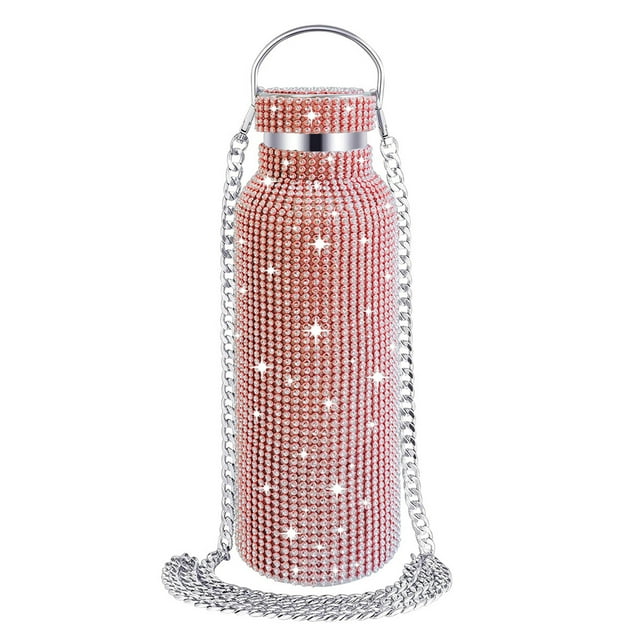 Guardoinrt Shiny Diamond Water Bottle Practical And For Any Occasion Shiny Rhinestone Shiny Rhinestone Rose gold