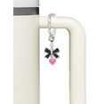 thumbnail image 3 of Delight Jewelry Acrylic 5/16" Hot Pink Heart - Silvertone Black Bow Charm Accessory for Tumblers and Thermal Cups, 3 of 4