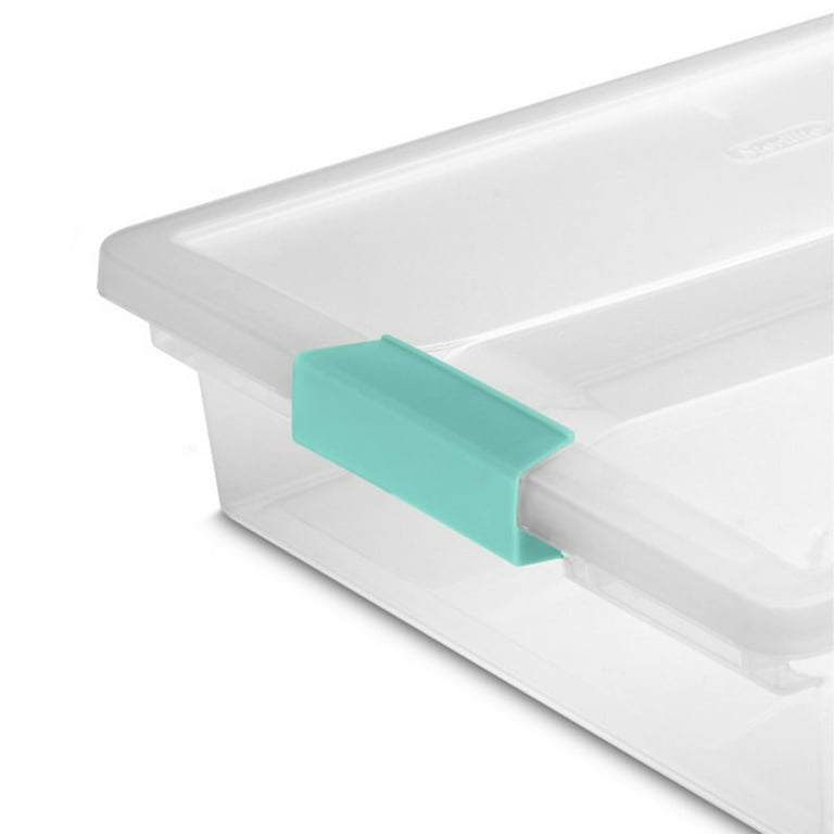 Sterilite Large Clear Plastic Stackable Storage Bin w/ Clear Latch