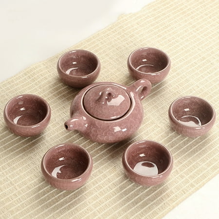 

Chinese Tea Set Porcelain Teapot with 6 Ceramic Tea Cups Home Ornaments