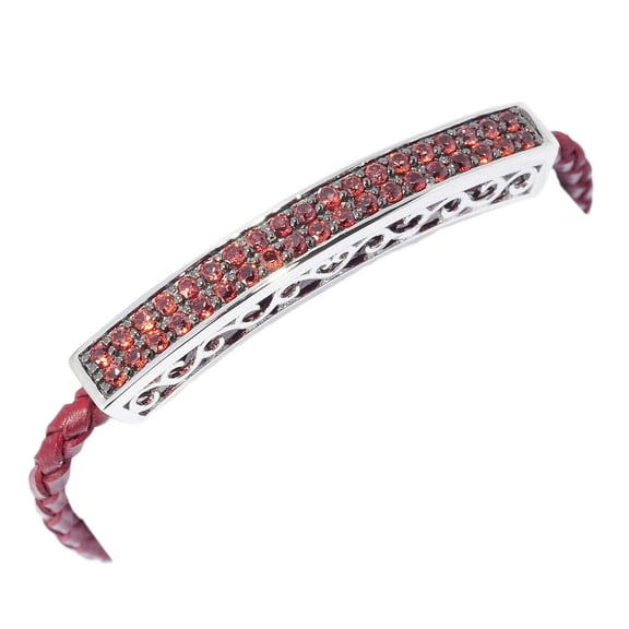 925 Sterling Silver Rhodolite Garnet Bangle