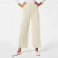 thumbnail image 2 of Bjutir Lounge Pants For Women Twill Cropped Wide Leg Pant Plus Size Wide Leg Petite Crop Trousers Stretch Capri Jeans Ankle Denim Pants Women Beige S, 2 of 6