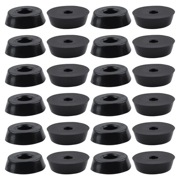 24pcs Tope de goma para patas de altavoz, impresora, escritorio, D18x15xH5mm