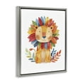 thumbnail image 3 of Stupell Industries Eclectic Rainbow Blooms Lion Gray Floating Frame Canvas Art, 17 x 21, by LSR Design Studio, 3 of 8