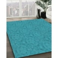 thumbnail image 3 of Ahgly Company Machine Washable Indoor Rectangle Transitional Bright Turquoise Blue Area Rugs, 6' x 9', 3 of 7
