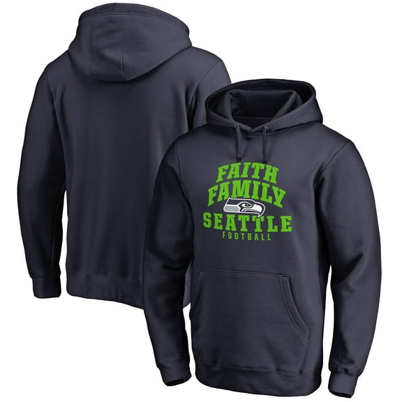 Men's Navy Seattle Seahawks Faith Family Pullover Hoodie