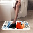 thumbnail image 4 of 1pc Two Cats with Floral Absorbent Non-Slip Bathroom Thickened Flannel Rug Decor,Soft,Quick Drying,Suitable For Indoor/outdoor Use,Bathrooms,Bedrooms,Kitchens,Terrace,Laundry Rooms,16"x24", 4 of 9