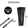 thumbnail image 3 of Bolt Dropper 15"" Black Zip Cable Ties (100 Pack), 120lbs, 3 of 9