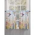 thumbnail image 3 of Spring Floral Kitchen Curtains 45 Inches length, Pastoral Rustic Hummingbird Botanical Window Treatment Curtain Drapes, Lightweight Window Panels for Living Room Bedroom, 52"x45", 2 Panels, 3 of 7