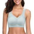 thumbnail image 2 of Zjloe7sa bras for women Sleeping Bra Thin Soft Comfortable Everyday Bra Seamless Casual Bra Light Blue, 2 of 6