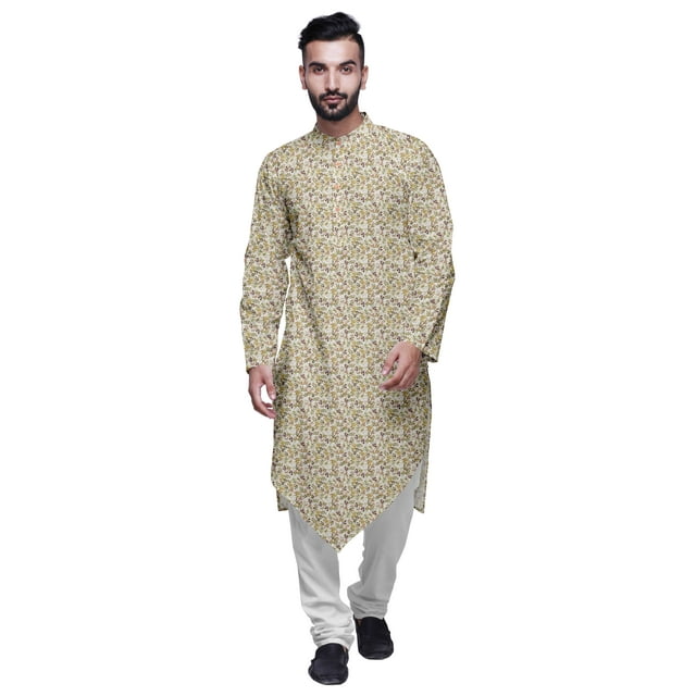 Atasi Kurta à Manches Longues de Designer pour Garçons, Kurta Décontractée Imprimée en Coton Flex