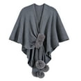 thumbnail image 2 of WonderWiz Faux Fur Shawl for Women Winter Fur Coat Wedding Party Wraps Cape for Evening Dresses Gray One Size, 2 of 3