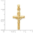 thumbnail image 2 of 14k Solid Yellow Gold Hollow Crucifix Pendant Necklace 30x15mm Wide Pendant for Women - .9 Grams, 2 of 2