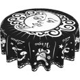 thumbnail image 1 of Zodiac Sign Sun and Moon Round Tablecloth Thicken Desk Cloth Washable Table Cover Table Cloth for Kitchen Daily Dinning Party Tabletop Decor 60 Inch, 1 of 6